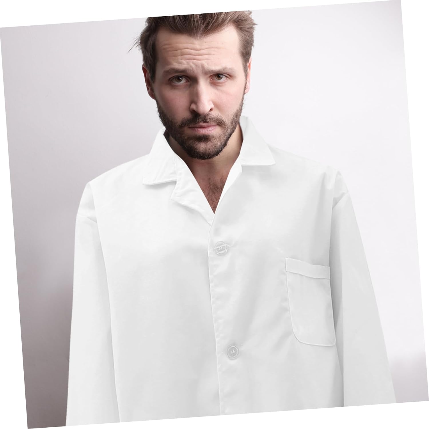 Homoyoyo Long Sleeve White Laboratory Coat Size Xxl Cotton for Doctors