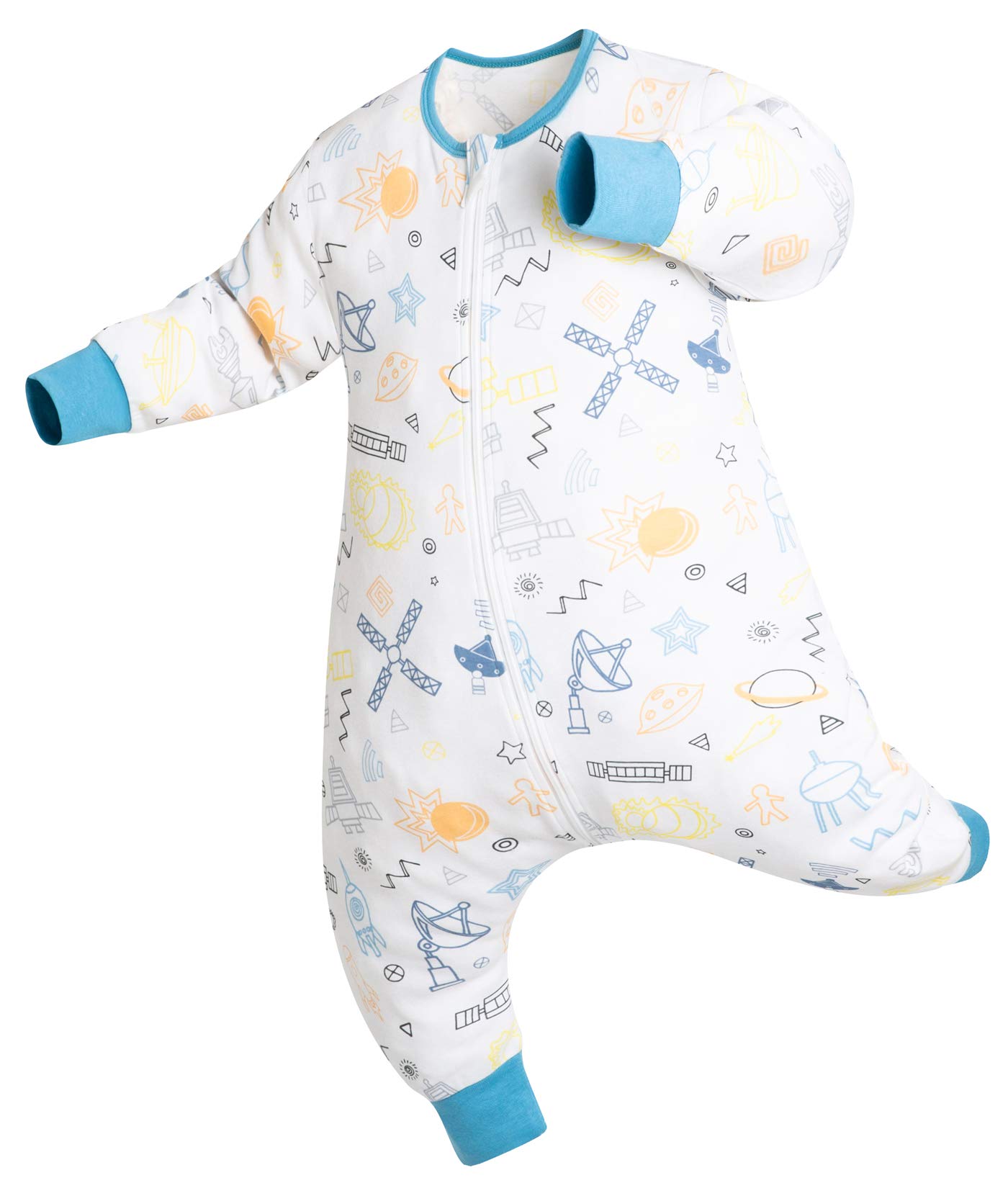 Chilsuessy Baby Sleeping Bag with Feet 100% Cotton Summer Sleeping Sack 1 Tog Kids Sleeping Bags Anti Kick Infant Toddler Wearable Blanket for Boys and Girls, Windmill, 70cm/6-18 Months — image 1