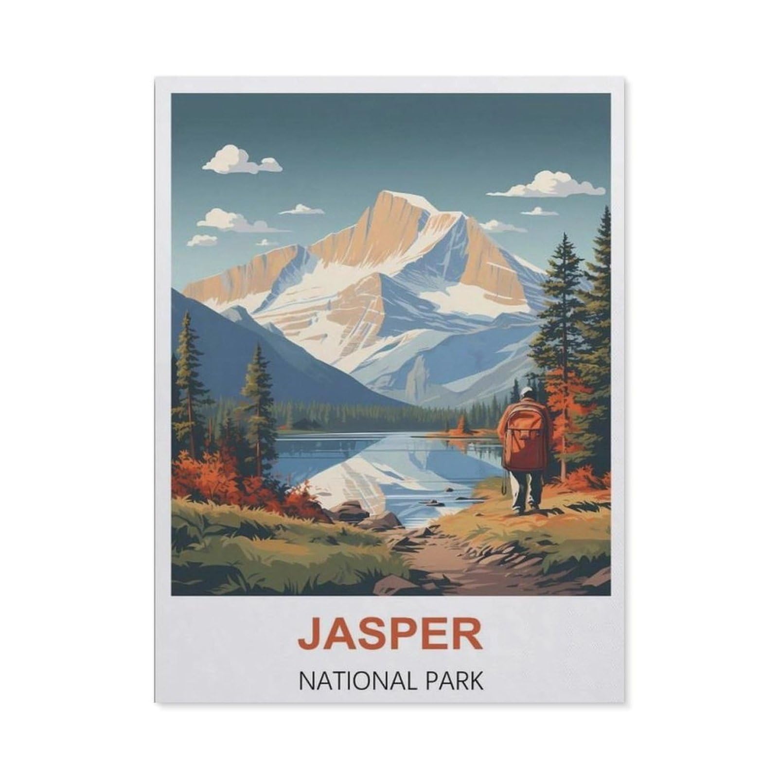 BEAYODKP Jasper National Park Vintage Travel Poster，Diamond Painting Kits for Adults - 5D Diamond Painting Kit Full Drill, Diamond Art Kits for Home Wall Decor（30 x 40 cm/11.81 x 15.74 inches）-CB60