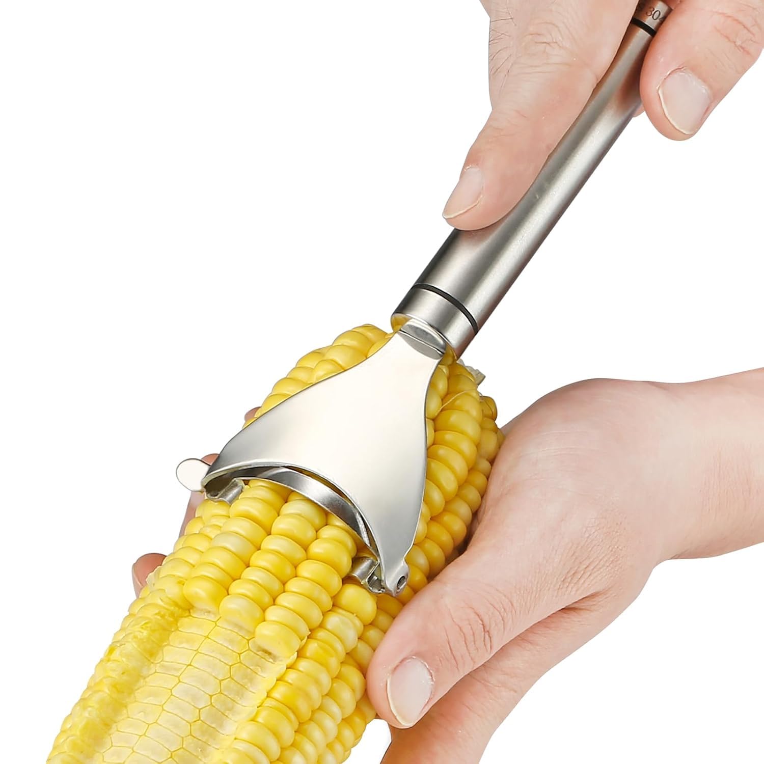 Ekaarav ® Corn Peeler Stainless Steel Corn Cob Stripper Tool Corn Thresher from The Cob, Removes Corn Kernels from Corn Cobs in Seconds, Kitchen Gadget-image-3