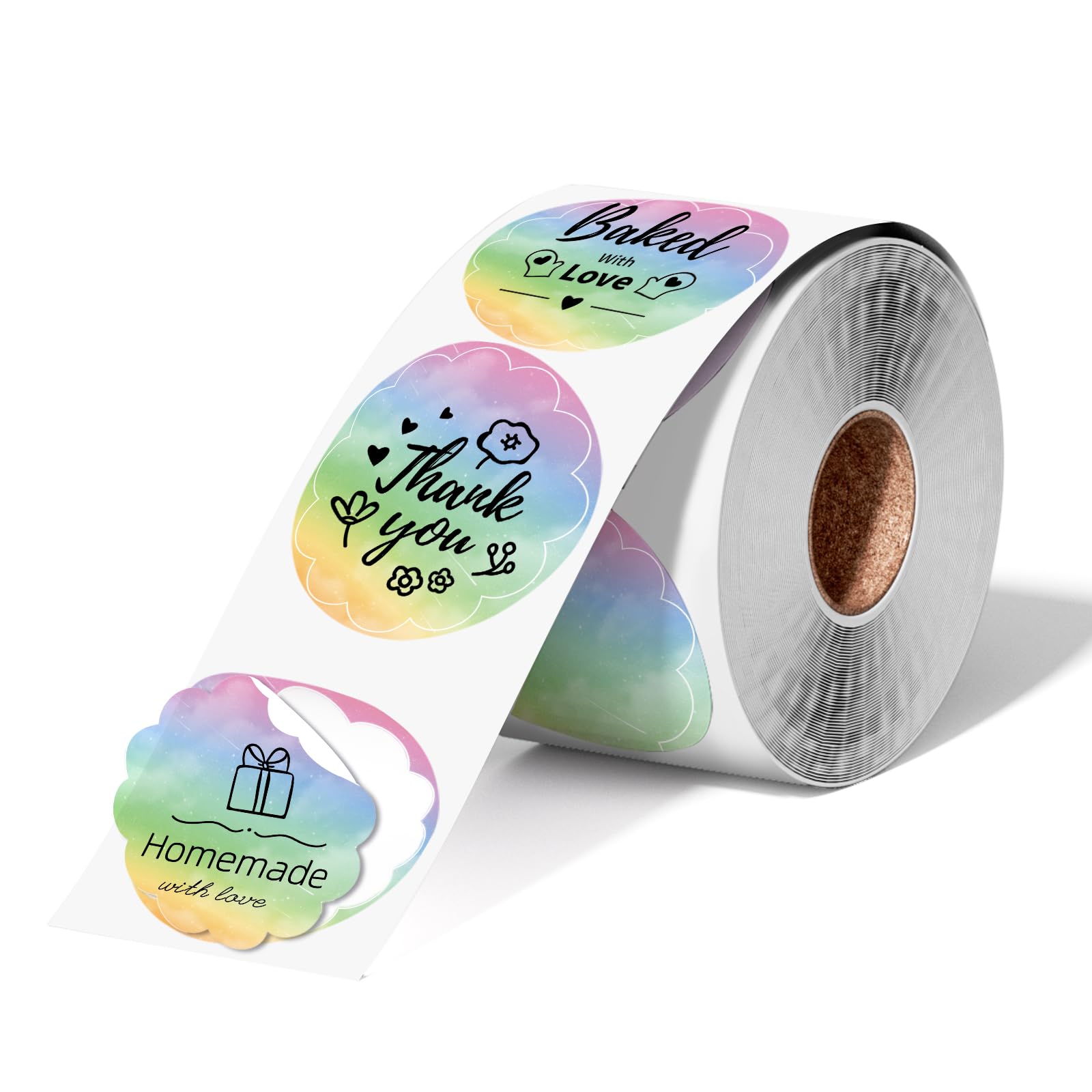 Phomemo Circle Labels- 2" Thermal Round Rainbow Color Label for Barcode Label, DIY Logo Design, Small Business, Compatible with Most of Shipping Label Printers, 750pcs/Roll