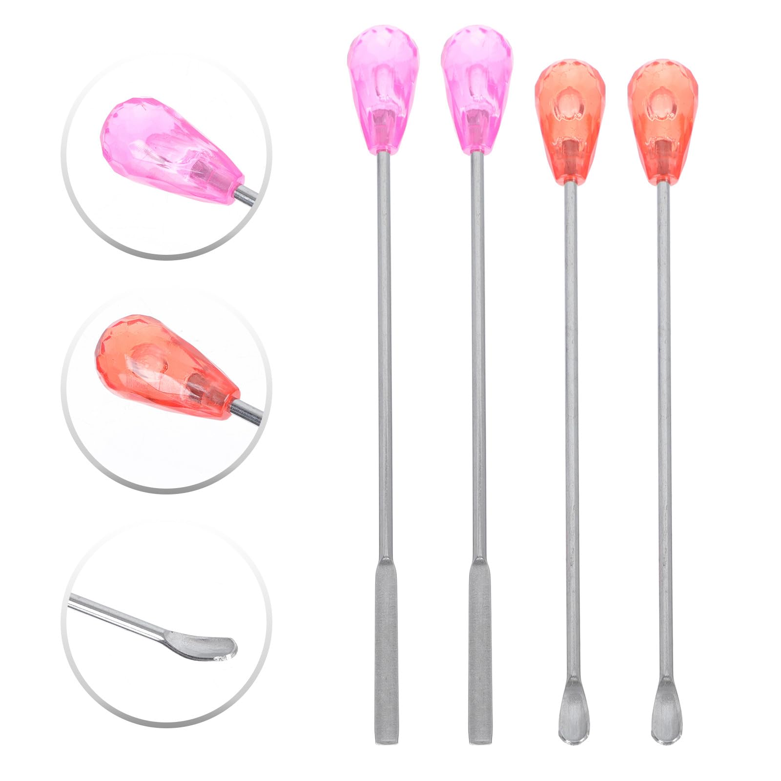 BETOOKY 4pcs Stainless Steel Tattoo Ink Mixing Spoons and Stirring Sticks for Brow Powder Pigment Agitators — view 8