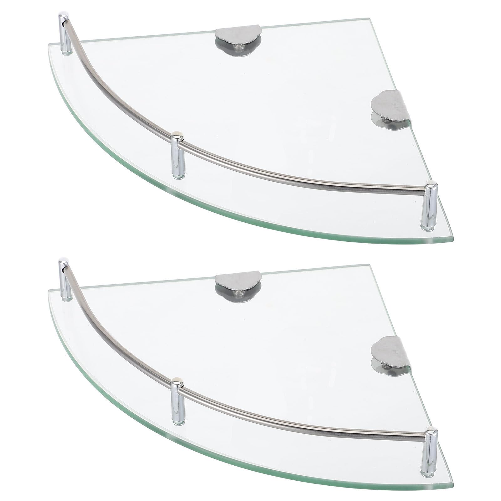 2 Piezas Estante Esquinero de Vidrio para Ducha, Pared, Triangular