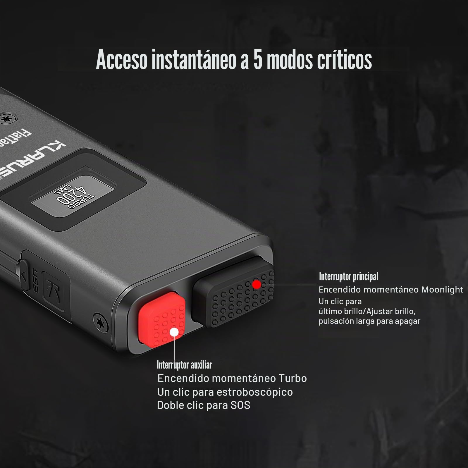 klarus FlatTac X1 Uitra Slim Tactical - Linterna táctica compacta de 4200 lúmenes con doble interruptor, IPX6 resistente al agua, perfecta para uso al aire libre, servicio y emergencia (Negro)