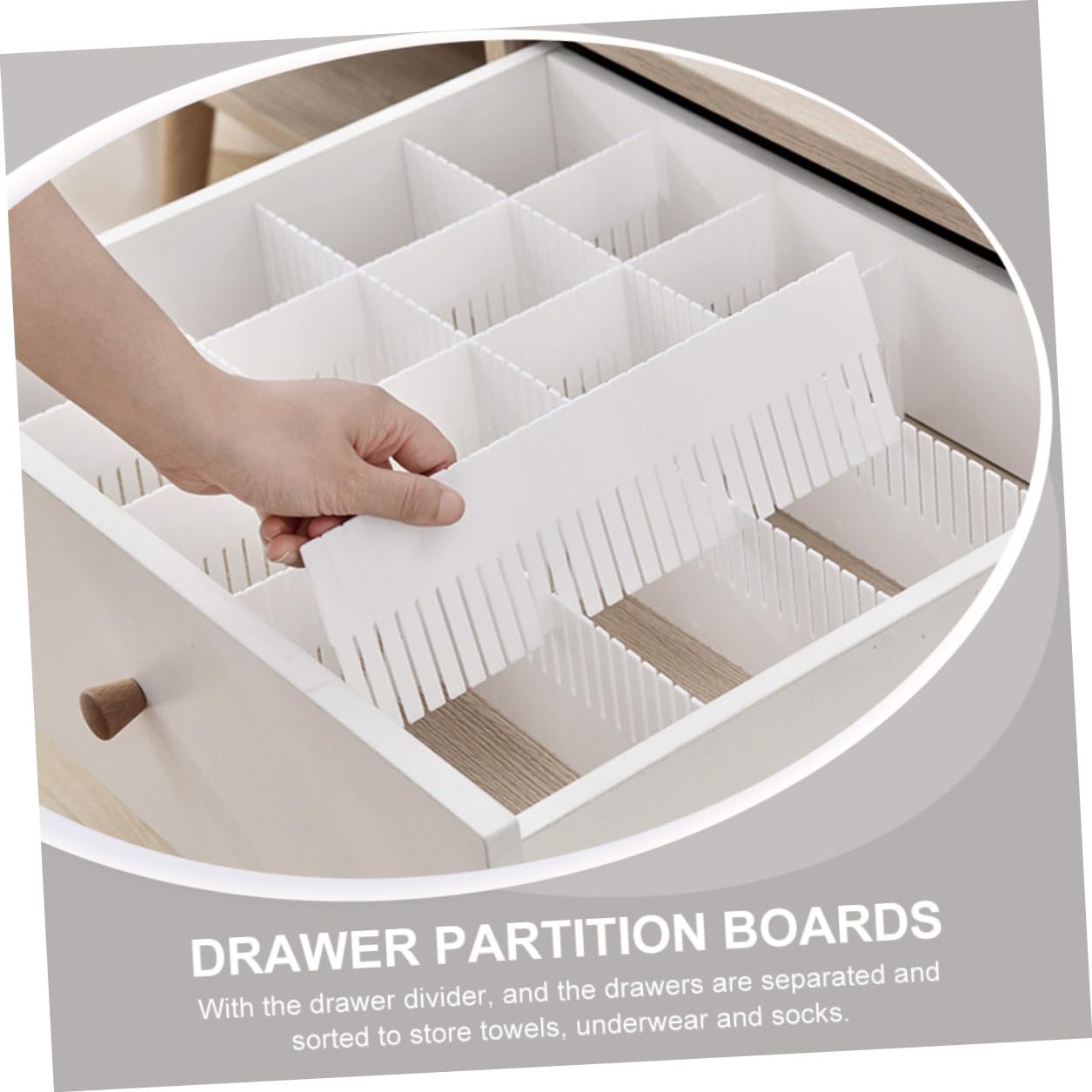 Divisori Organizer 10 Pezzi in Plastica per Cassetti Bianco Pratici e Facili da Usare per Conservare per Casa Biancheria e Asciugamani