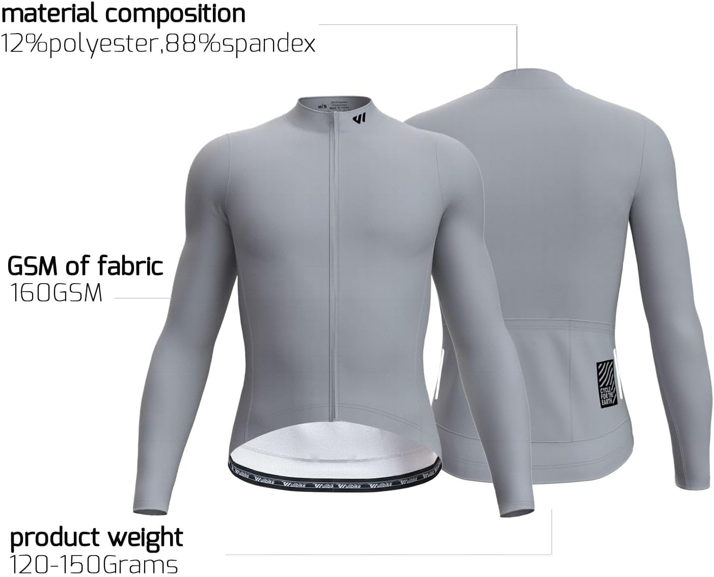 Men's Cycling Jerseys Long Sleeve Bike Biking Shirts Full Zip with Pockets Road Bicycle Clothing - Image 5