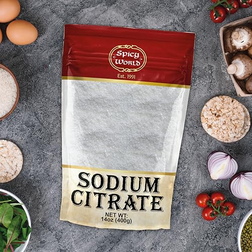 Image of Sodium Citrate Powder 14 Ounce - Food Grade, Non-GMO - Emulsifier for Cheese, Spherification, and Molecular Gastronomy Cooking (Pack of 3)