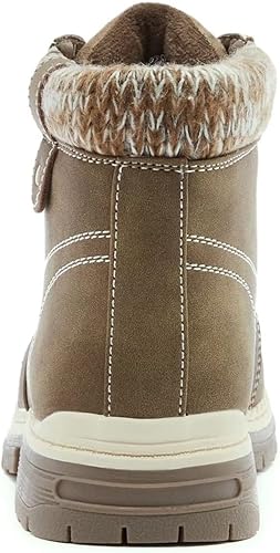 Miniatura 3 de ANJOUFEMME Botas de senderismo casuales de invierno para mujer - Botas de nieve al aire libre para mujer con tobillo impermeables, ligeras, con