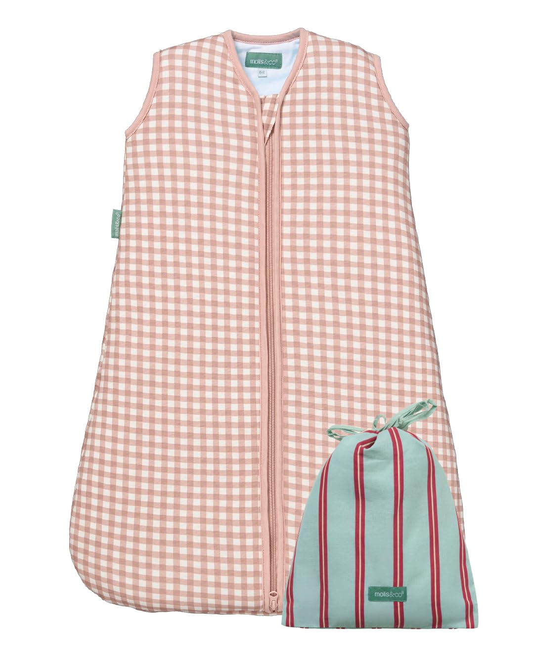 molis&co - Baby Sleeping Bag 2.5 TOG - Baby Winter Sleeping Bag Unisex - Soft and Cozy Baby Wearable Blanket for Newborn & Infants - 100% Cotton (OEKO-TEX) (Dusty Rose, New Born) — image 1