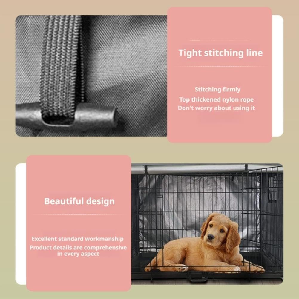 Housse de cage pour chien Oxford coupe-vent avec fenêtre respirante pour chien, convient aux caisses, à la plupart des fils