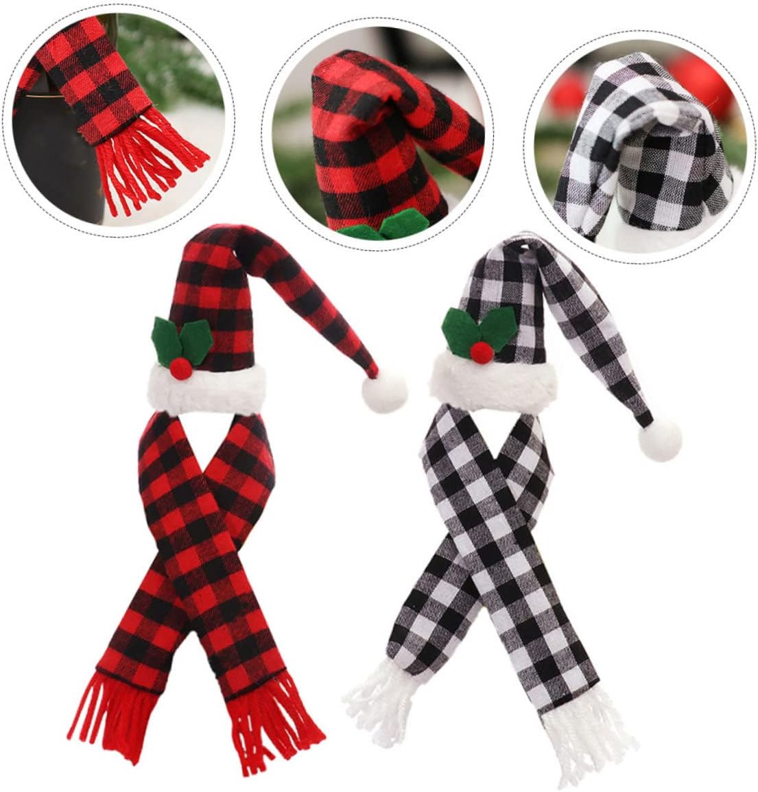 2 Sets Xmas Wine Bottle Cover Cloth Decorative Protective Party Decor