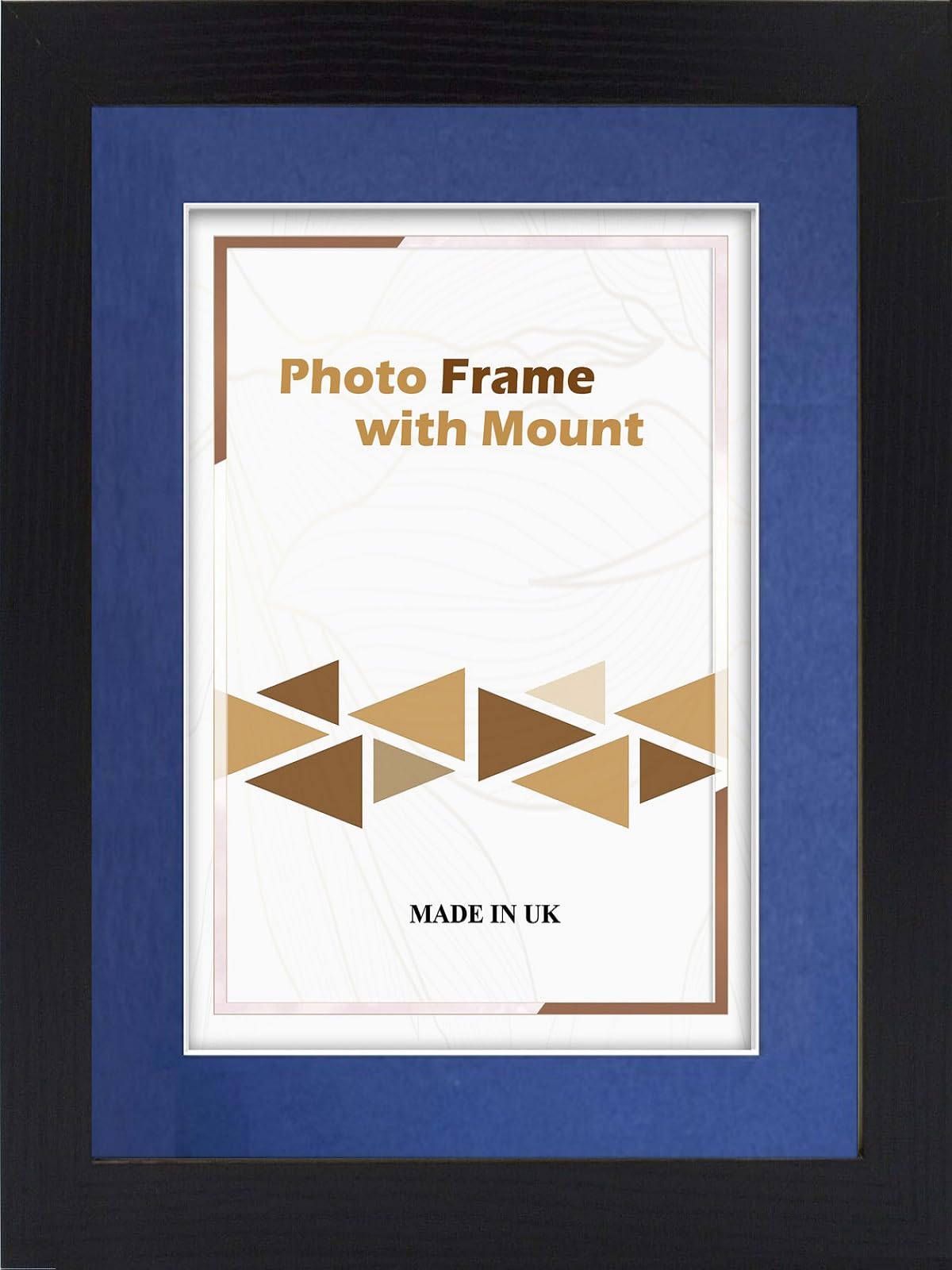 Frameeazy Blue Mount Osuk Black Photo Picture Frame Poster Frame With Mount Various Size White Ivory Black Grey (50X60cm For Pic Size 40X50cm, )