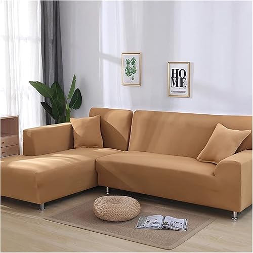 Sofa Covers Corner Sofa Covers for Living Room Elastic Slipcovers Couch Cover Stretch Fit L Shaped Sofa funda Sofa Chaise Lounge (Color  Camel,