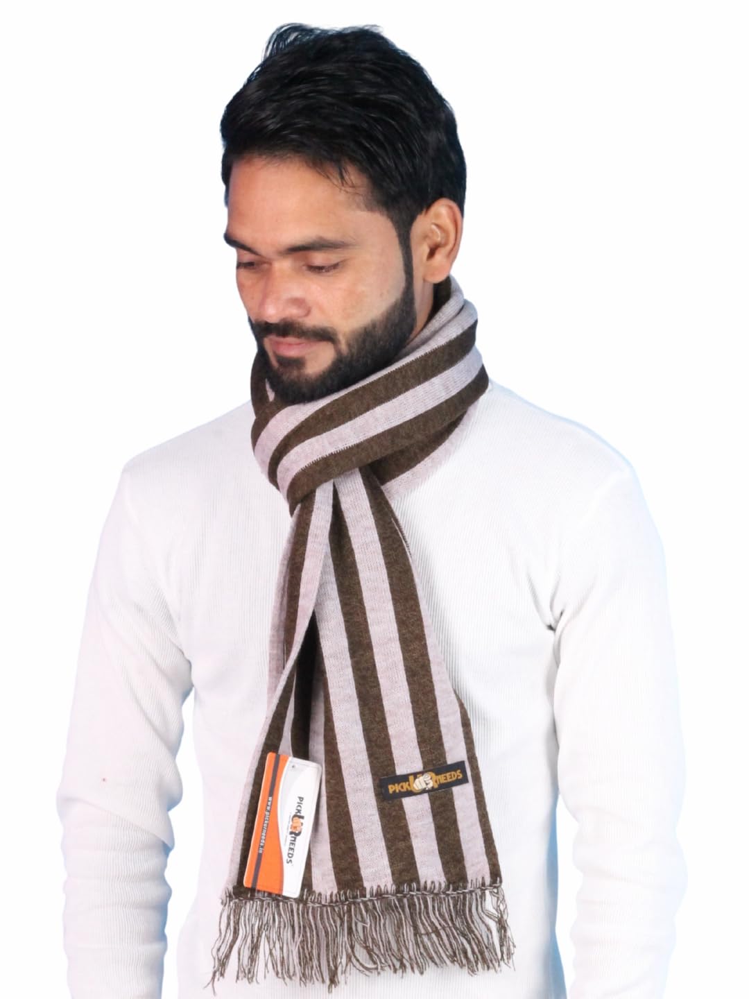 Premium Soft Winter Muffler for Men Stylish Striped Woolen Scarf Warm & Comfortable-image-10