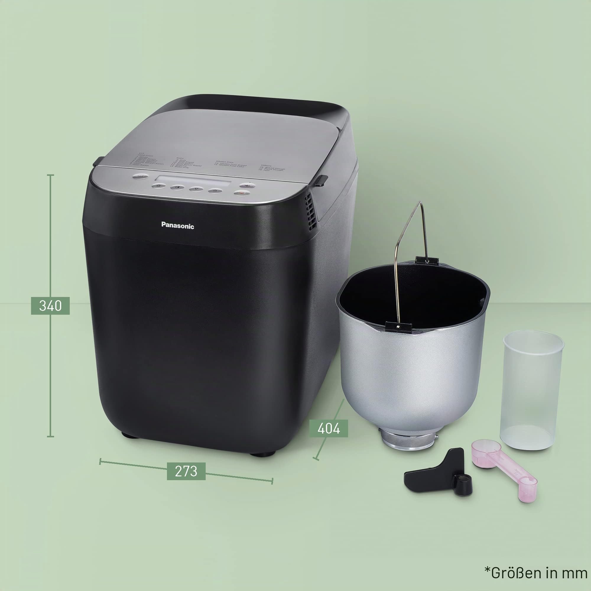 Panasonic SD-ZF2010KXF | Brotbackautomat Croustina, knuspriges Brot, glutenfreies Programm, zwei Temperatursensoren, 18 Programme, 2 Brotstufen, 700 W, schwarz – Version FR