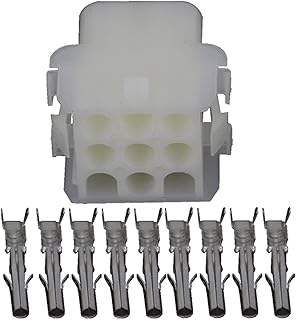 9 Pin Blanco Piezas de plástico Conectores a prueba de agua Automotriz Conector de arnés con tapón de terminal DJ7091-2.1-11/21 9p (Color : Female Plug, Size : 10 Sets)