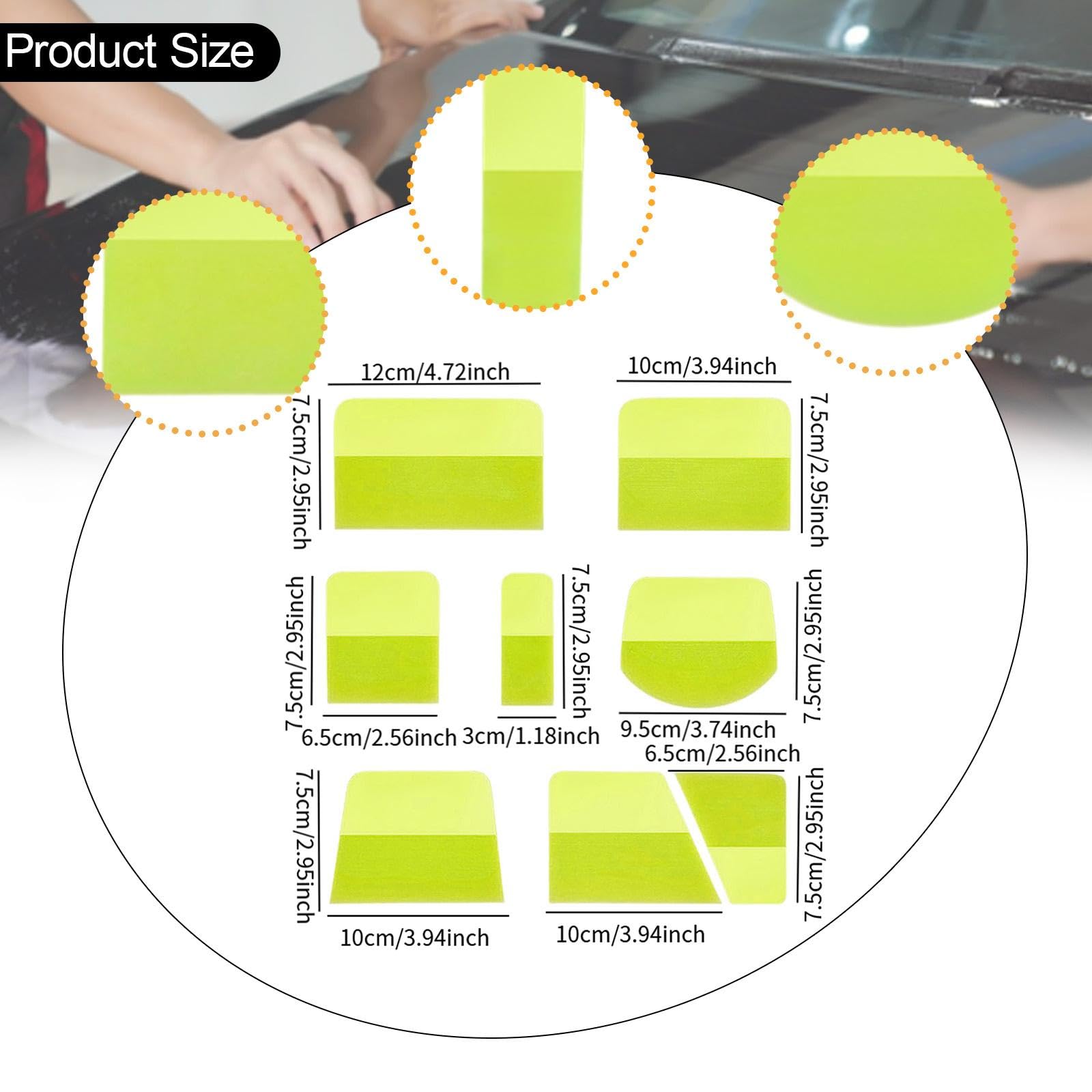 Oshhni 8 espátulas PPF para Vinilo, Accesorios prácticos, espátulas de TPU, Herramientas para Tintado de Ventanas, instalación de vinilos para Coches y Papel, Amarillo