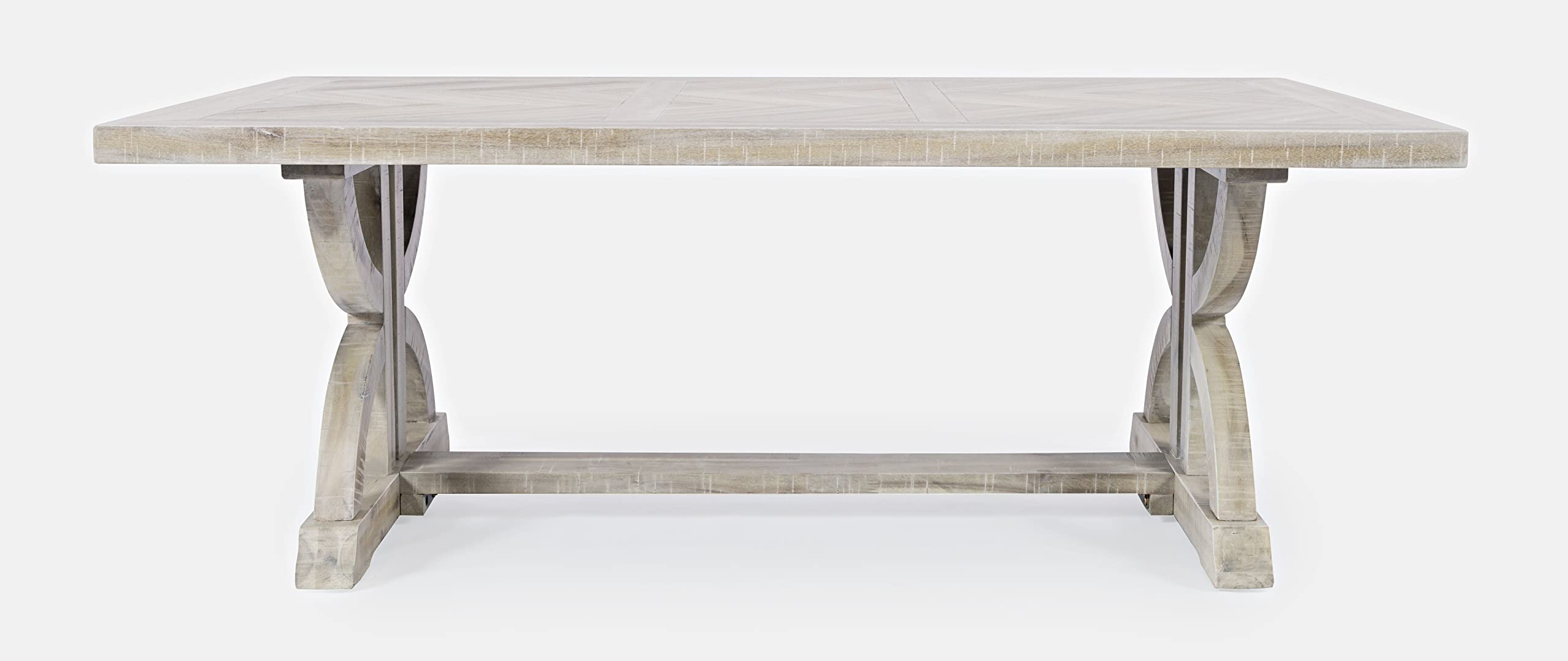 Jofran Fairview Rustic Trestle Coffee Table 50Lx28Wx18 5D Ash