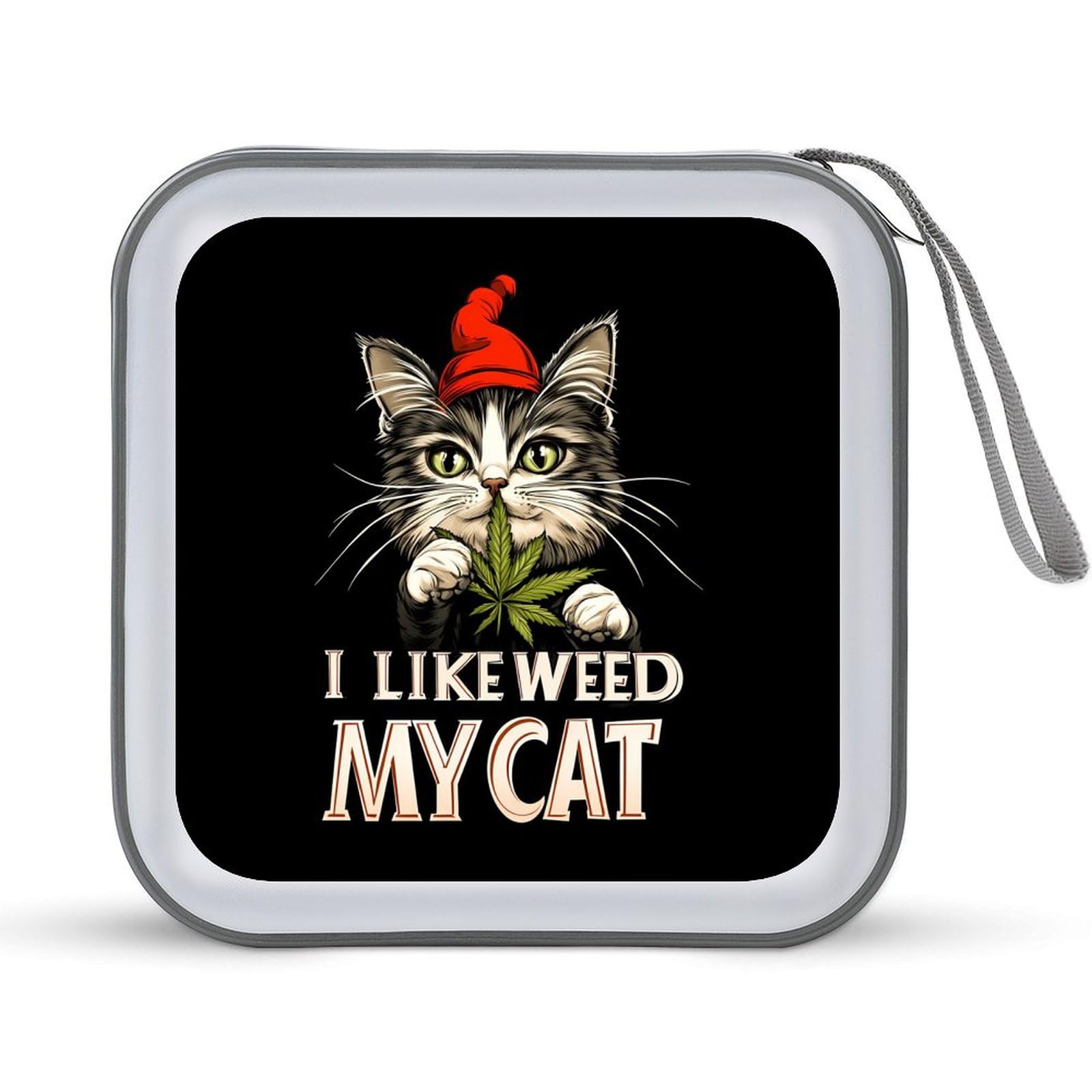I Like Weed My Cat CD Case Portable DVD Holder Storage Organizer for Home Travel