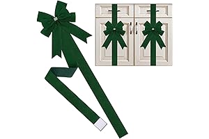 6 Pieces Velvet Cabinet Door & Mantel Bows Dark Green