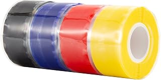 4 Rolls Self-fusing Silicone Tape 1'' X 10-Feet Self Bonding Repair Tape Silicone Grip and Wrap Repair Tape Rubber Sealing Tape Multi-Purpose Adhesive Tape for Gym Equipment Hose Emergency Repair