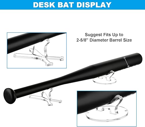 Miniatura 3 de Cosmos 1 juego de soporte de escritorio para bate de béisbol, bate de béisbol, soporte de escritorio de almacenamiento de bate de sóftbol, para