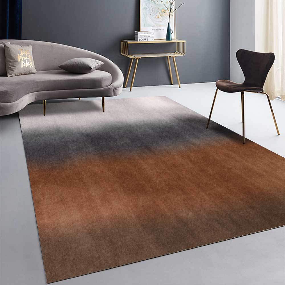 Tapis antidérapant dégradé jaune et marron moderne lavable 120x180 cm