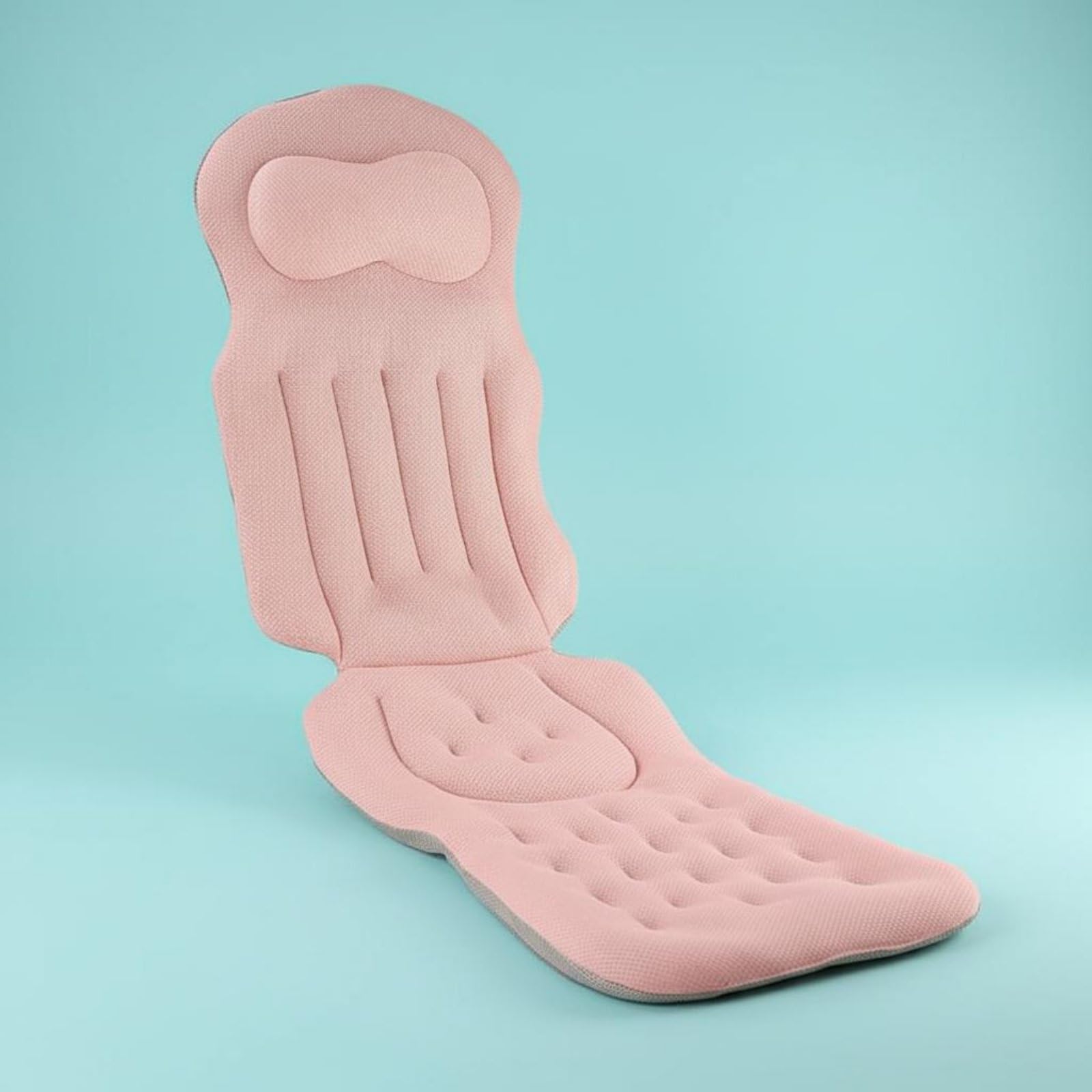 Cuscino da Bagno Ventose Antiscivolo per Testa Collo Spalle Materassino Corpo Ergonomico in Rete Traspirante Sensazione Morbida Adatto a Vasca da Bagno Relax, Nero