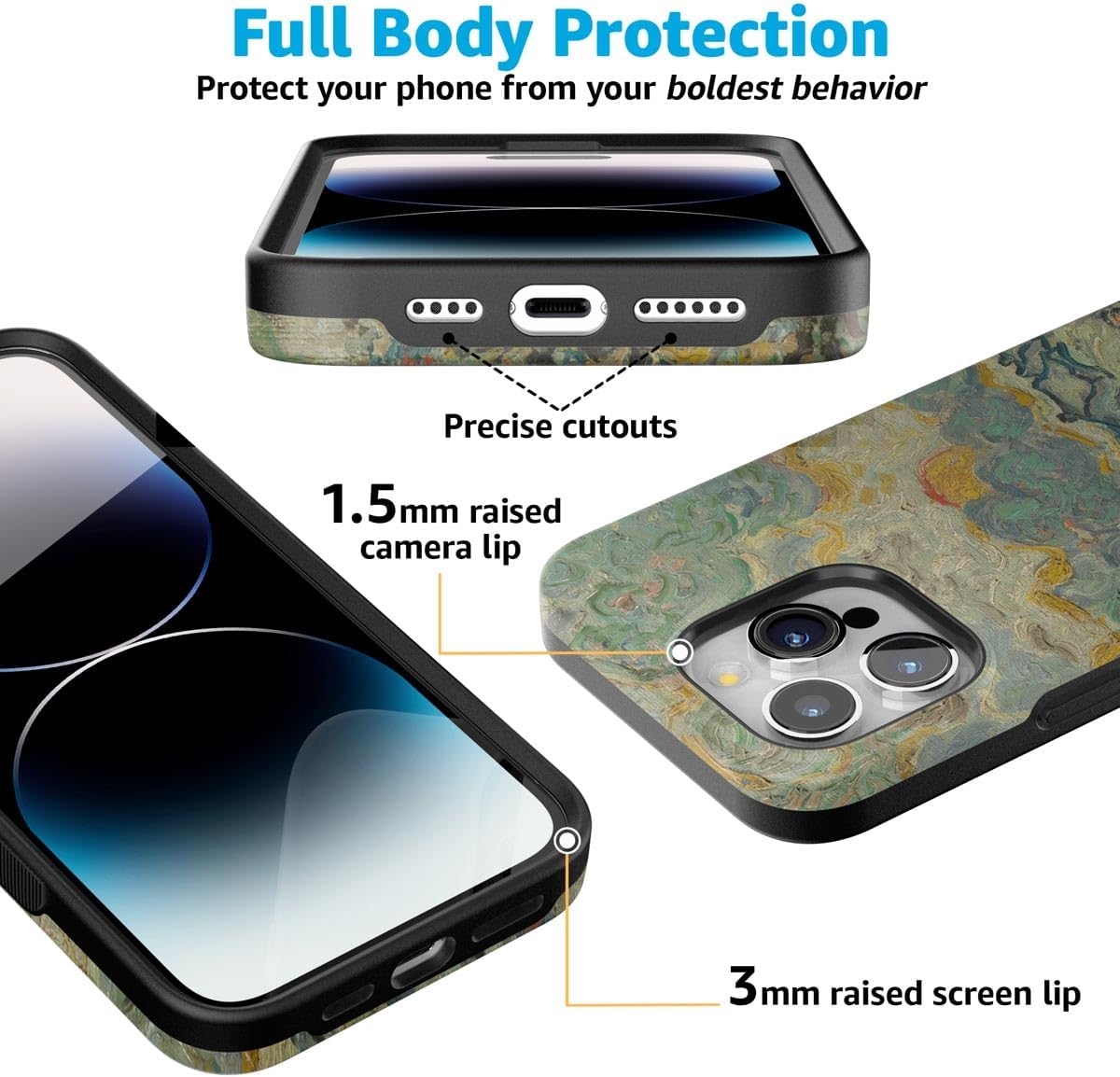Casely iPhone 15 Pro Case | Van Gogh | Reminiscence of Vincent | Bold Protective Design | Compatible with MagSafe