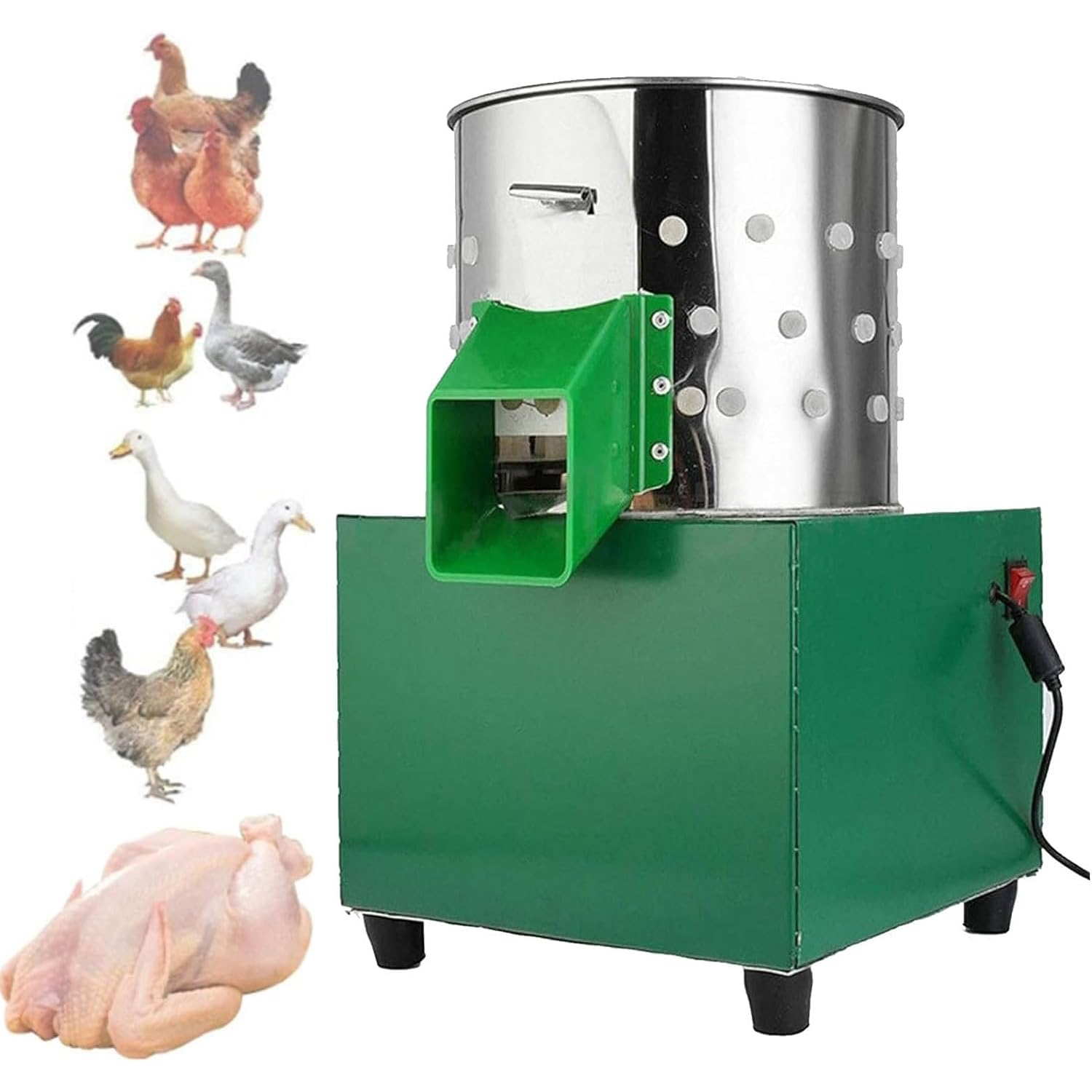 Desplumador de pollo de acero inoxidable de 60W para granjas avícolas