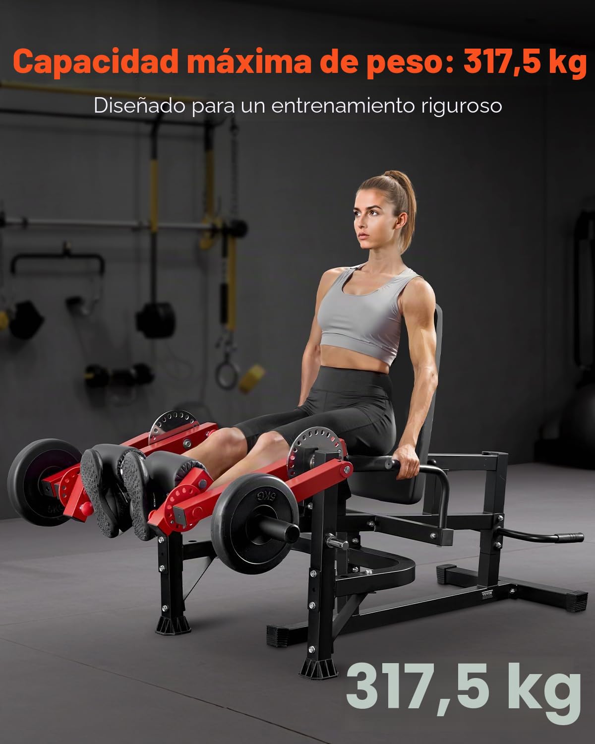 VEVOR Máquina de extensión de piernas y rizos, extensión giratoria de piernas sentadas para muslo, equipo de ejercicios especiales ajustable para la parte inferior del cuerpo, banco de entrenamiento