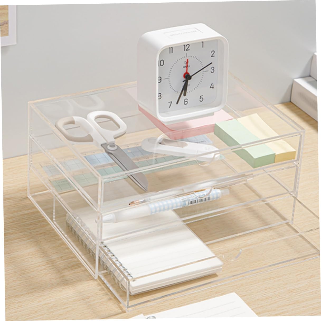 VICASKY Organizer Strati in Acrilico Trasparente Scatola Portaoggetti per Trucchi e Cosmetici Organizzatore da Scrivania per Piccoli Articoli