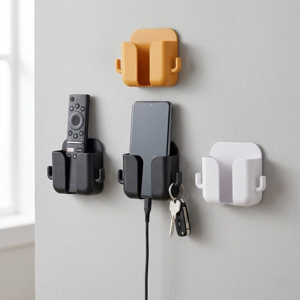 1 Piece Wall Mounted Storage Box Remote Storage Organizer Case for Air Conditioner TV Mobile Phone Plug Holder Stand Rack, Phone Charger Plug Holder (Pack of 1 Pcs)-image-29
