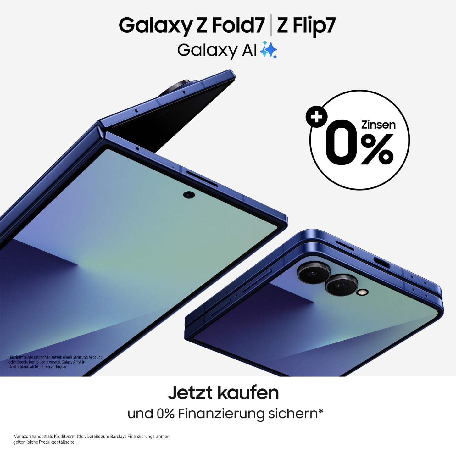 Samsung Galaxy Z Fold7 AI Smartphone mit Galaxy AI, KI-Handy mit Android, Faltbares Design, Großes Display für Multitasking, 200-MP-Kamera, 256 GB, 12 GB RAM, JetBlack, 3 Jahre Herstellergarantie