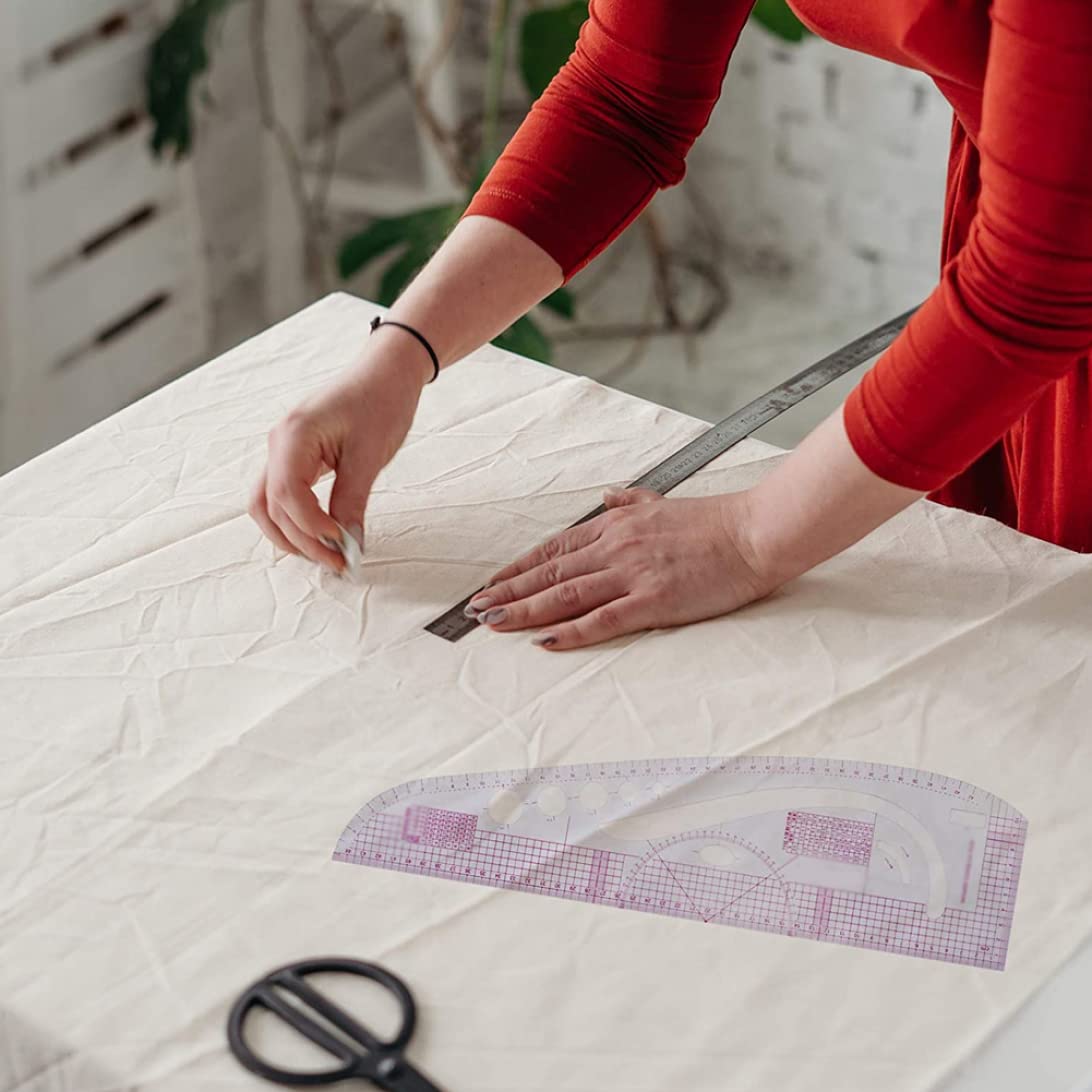 Regla de curva para costura, 6 piezas/set Sew French Curve Regla de regla Métrica Métrica Herramientas de costura de medición Medido para el patrón de costura Hacer diseño de ropa de vestir de bricol
