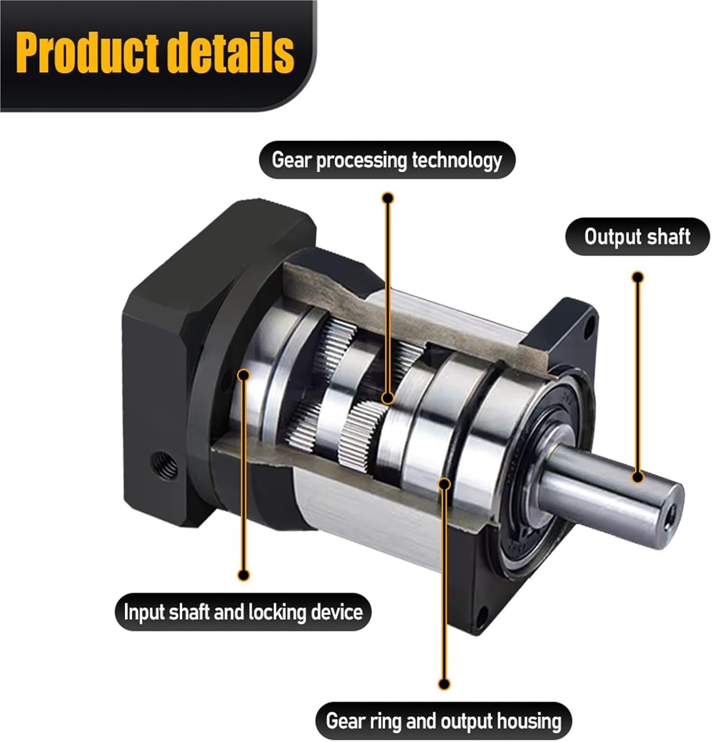 PF90 Gearbox Planetary Reducer Ratio 16:1 to 70:1 High Precision and Low Backlash fit NEMA34 / NEMA32 Servo Motor for Computerized Numerical Control Router(Ratio 35_for NEMA34 12.7MM)