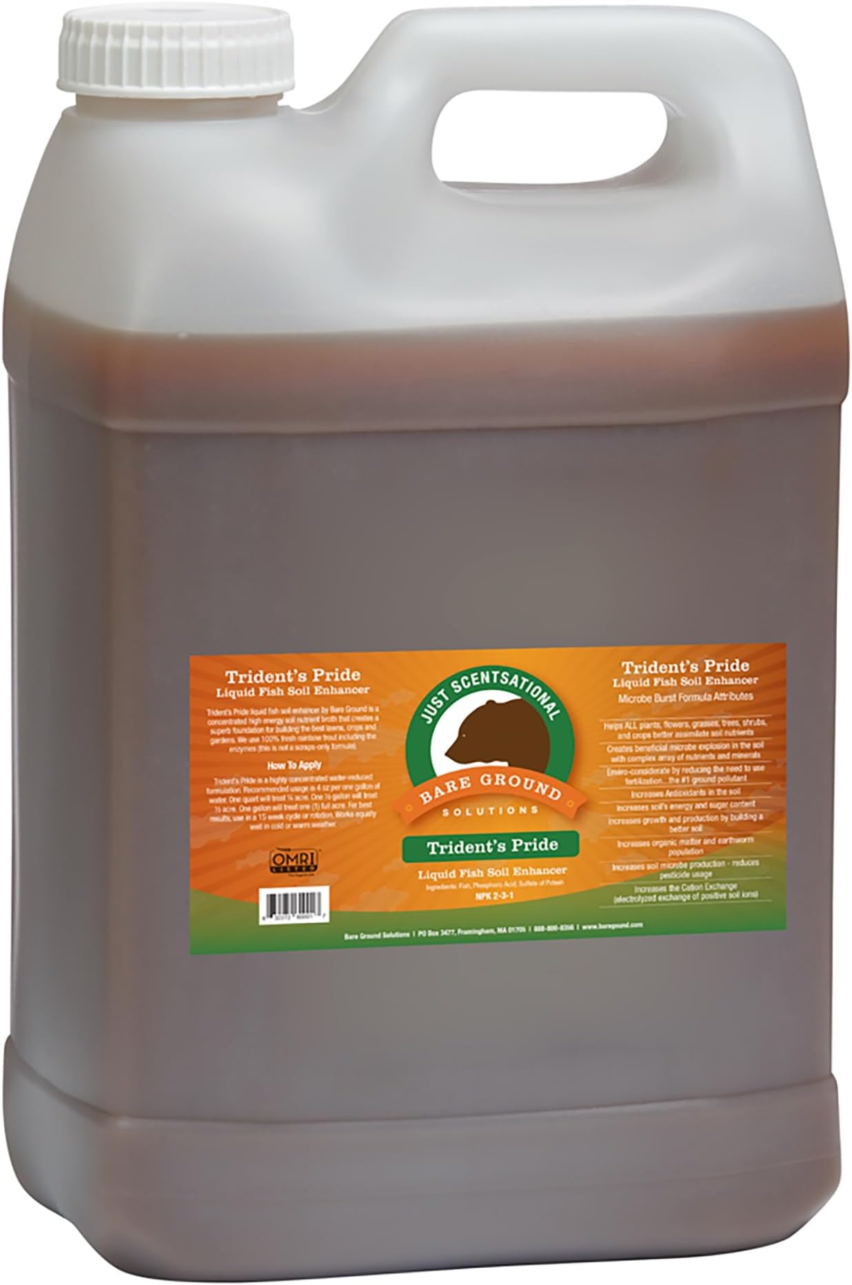 Just Scentsational Bare Ground Solutions TP-2.5G Trident's Pride Organic Liquid Fish Hydroponic Soil Fertilizer, 320 oz (2.5 Gallon)