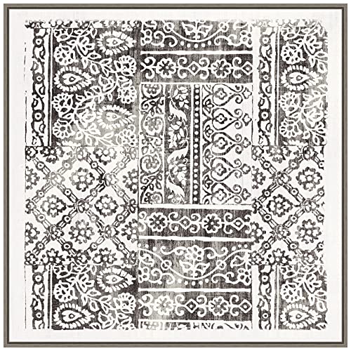 Amanti Art Framed Canvas Wall Art 30x30 Garden Gate Ebony by Wild Apple Portfolio, Framed Wall Art Canvas, Abstract Artwork, Country Rustic Decor, Large Poster Painting for Living Room, Bedroom,