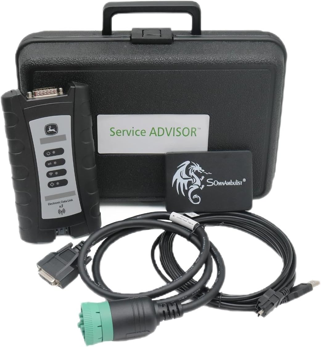 EDL V3 Agricultural Truck Farm Tractor Construction Diagnostic Adapter Service Scanner Tool for John DEE EDL V3 V2 (with Software)(with Laptop) (EDL V3 with DE-ll)