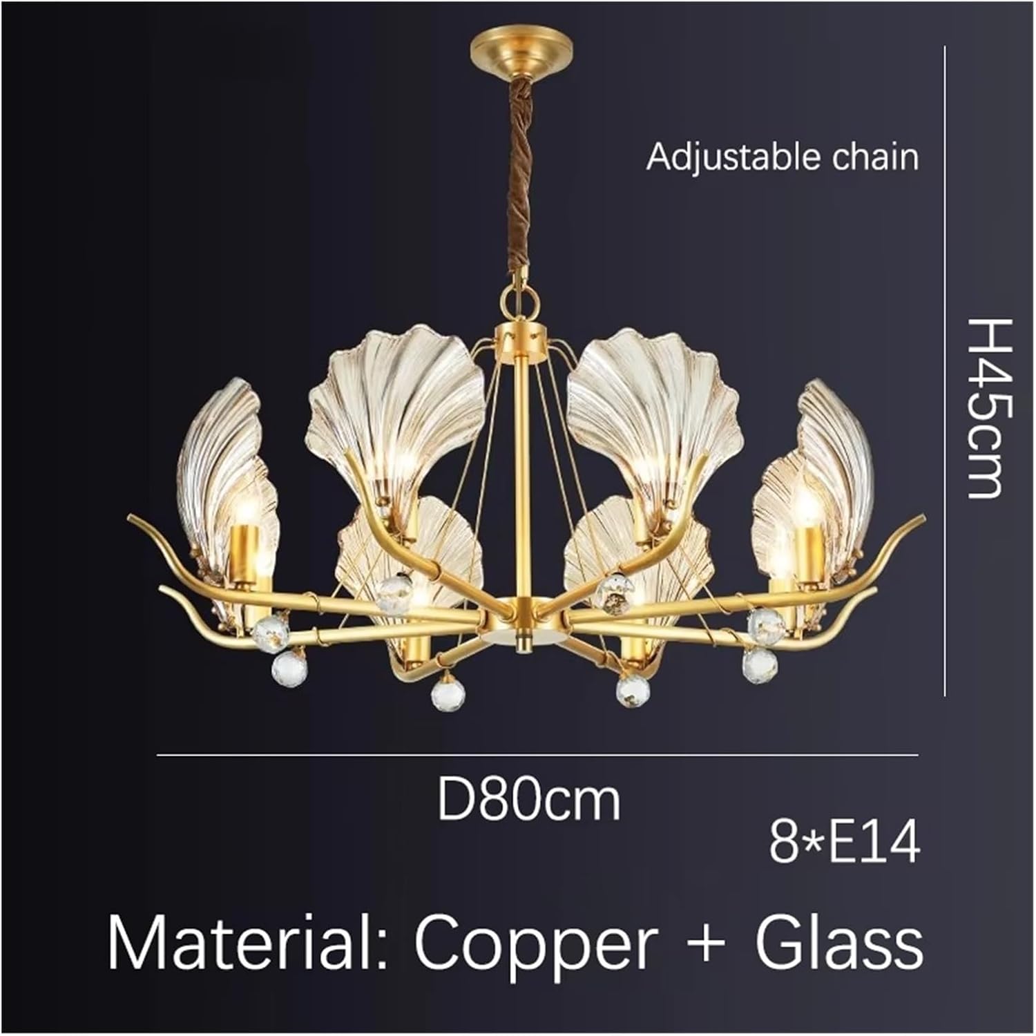 Round Golden Glass Modern Ceiling Chandelier for Living Room, Bedroom and Dining Room Home Decor,for Decoration