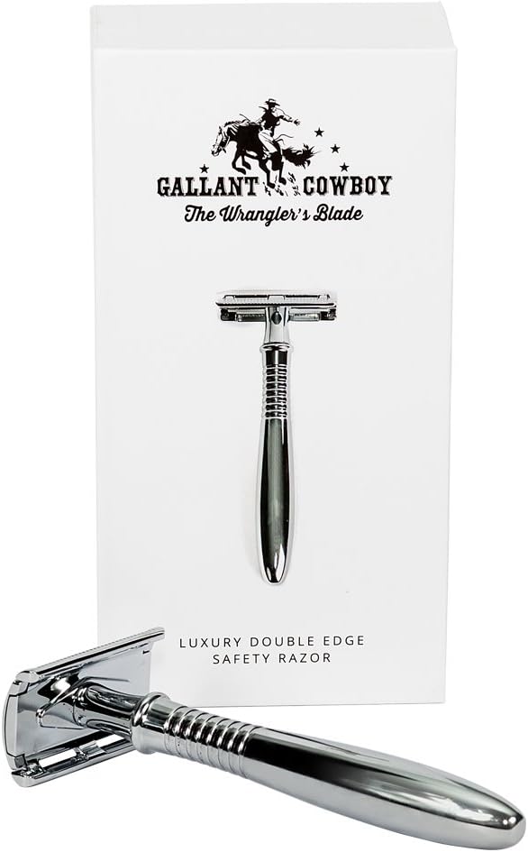 Luxury Traditional Double Edge Safety Razor, 5 Blades Included