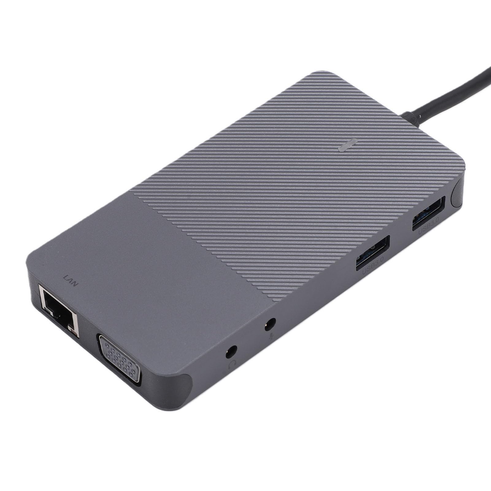 Fockety Docking Station USB C, Hub USB 3.0 in Lega di Alluminio da 3,5 Mm con Lettore di Schede SD VGA Gigabit Ethernet per Configurazione Multi Monitor Desktop Portatile