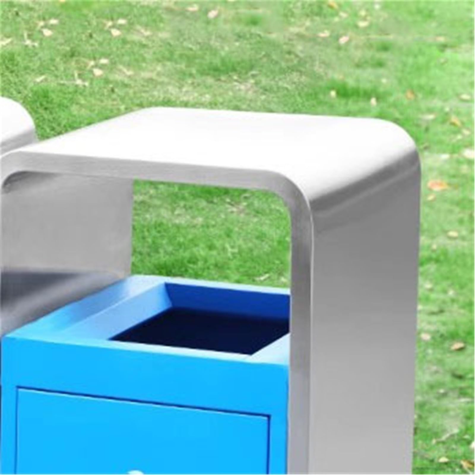 Papelera de Reciclaje Caja Doble de Cubo de Basura de Acero esmaltado al Horno for área pública