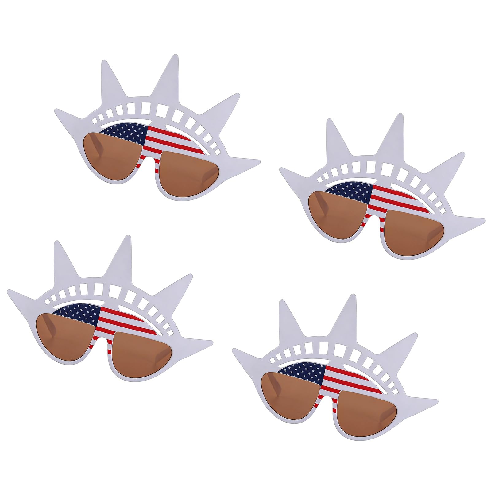 ZEPFJHE 4Pcs Patriotic Glasses ABS Eyeglasses Independence Day Glasses Decoration for Men Women Festival Celebration Nationalistic Party Supplies