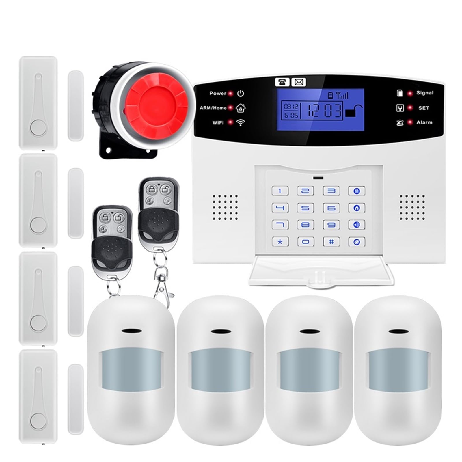 CUDTAPI Wireless GSM Home Security Alarm System For Tuya APP With Motion Sensor Detector Compatible(G2BT6)