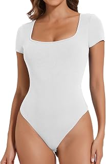 Joyshaper Body Damen Kurzarm Bodysuit Eckiger Ausschnitt Damenbody Oberteil