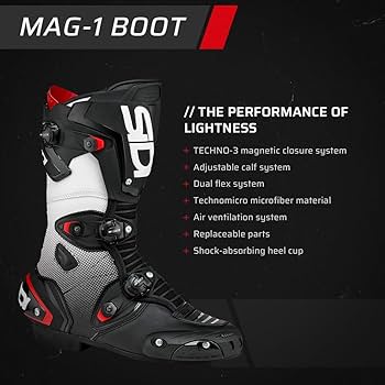 SIDI バイクブーツ ブラック MAG-１（サイズ28.0cm EU44） Sidi MAG-1 Motorcycle Boots Black/White: MOTO-D Racing
