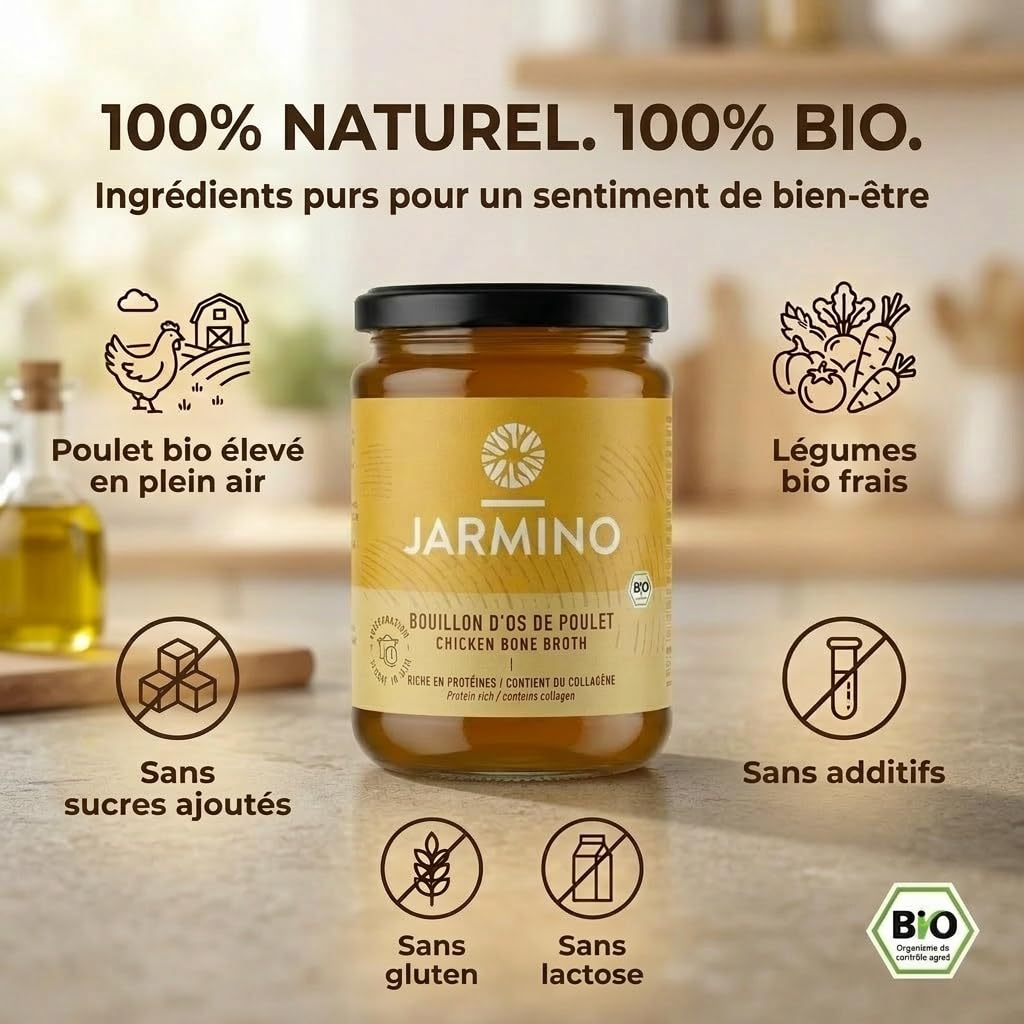 Bone broth: 6x 350ml bouillon de poulet bio