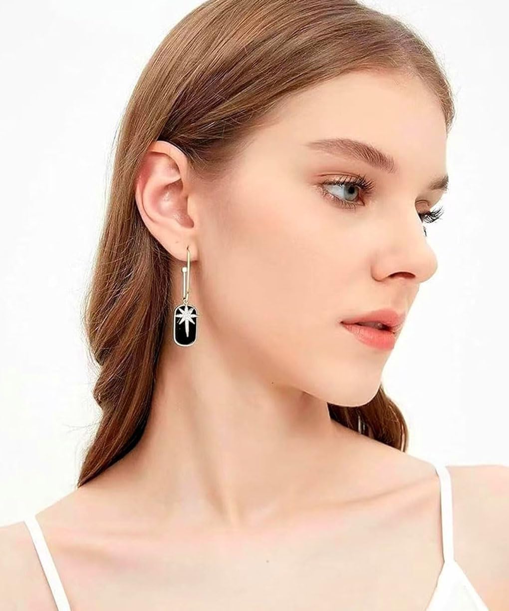 Black Earrings For Women Black Gold Fashion Dangle Earrings Double Wearing Style Statement Jewelry Gifts - Image 4