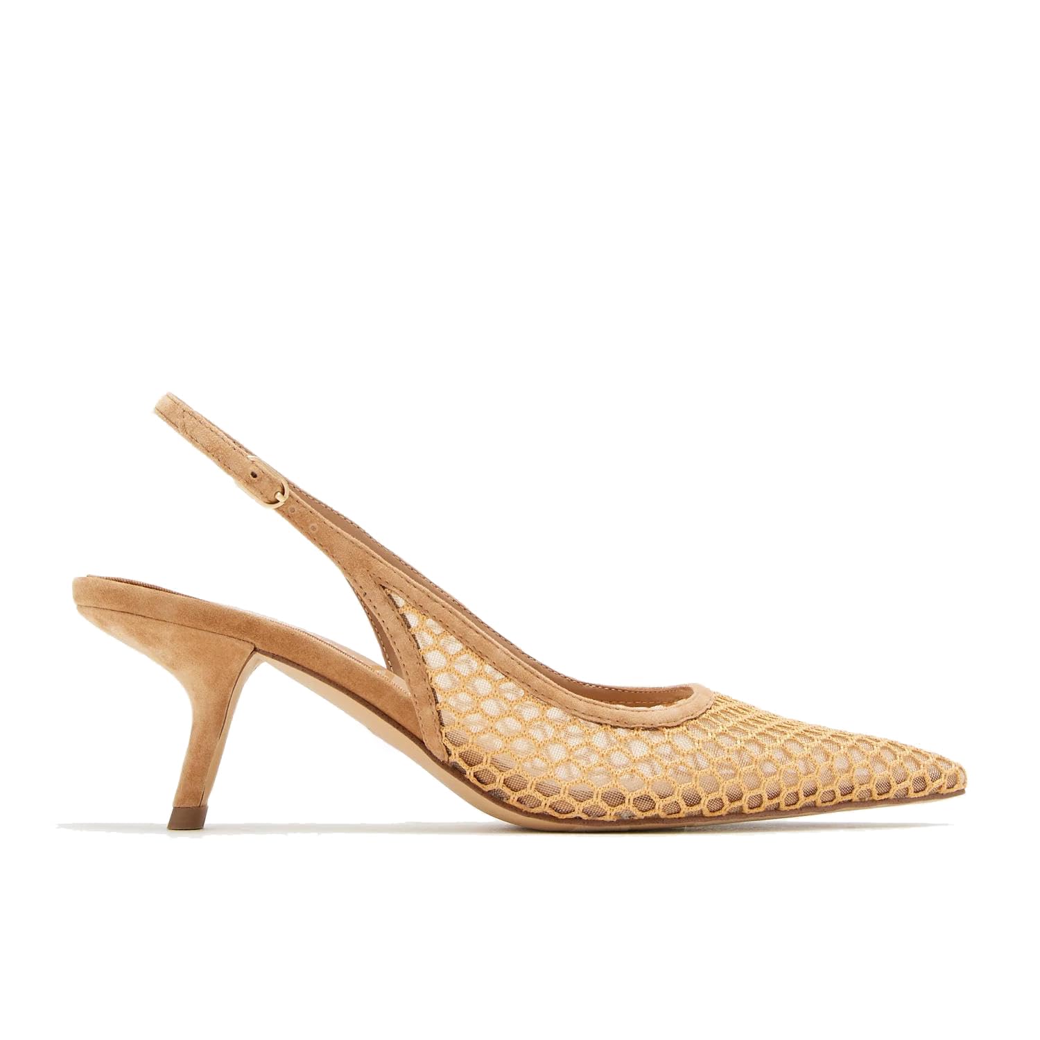 ATBELL Women's Slingback Kitten Low Heels Mesh Pumps Closed Pointed Toe...